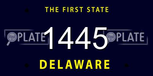 1445 Delaware License Plate