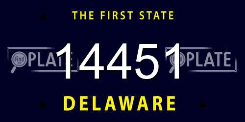 14451 Delaware License Plate