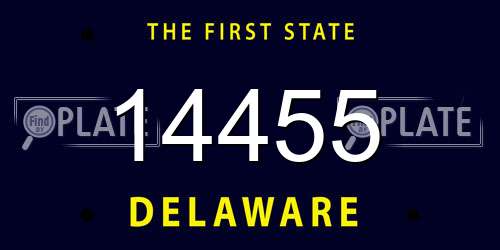 14455 Delaware License Plate