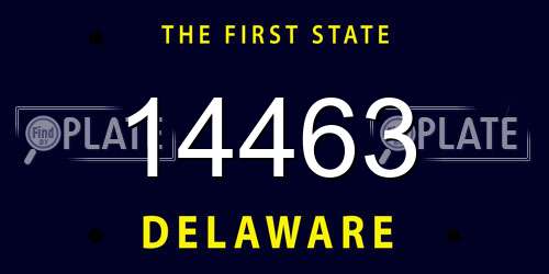 14463 Delaware License Plate