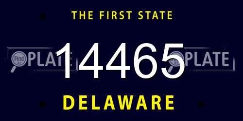 14465 Delaware License Plate