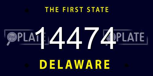14474 Delaware License Plate
