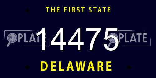 14475 Delaware License Plate