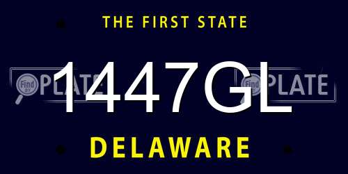 1447GL Delaware License Plate
