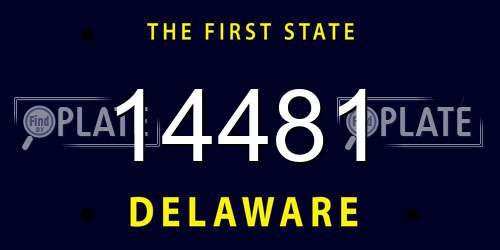 14481 Delaware License Plate