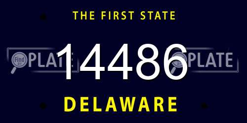 14486 Delaware License Plate