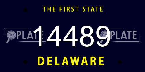 14489 Delaware License Plate