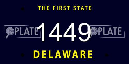 1449 Delaware License Plate