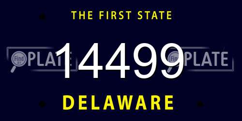 14499 Delaware License Plate