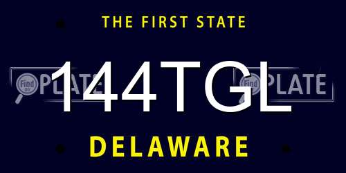144TGL Delaware License Plate