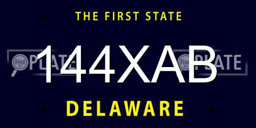 144XAB Delaware License Plate