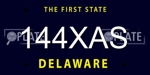 144XAS Delaware License Plate