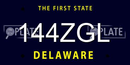 144ZGL Delaware License Plate