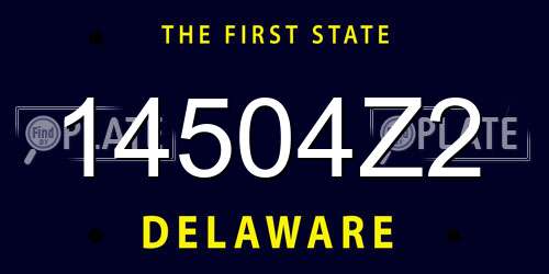 14504Z2 Delaware License Plate