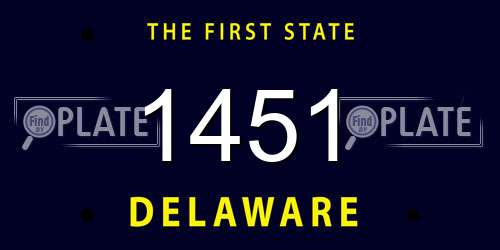 1451 Delaware License Plate