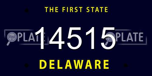 14515 Delaware License Plate