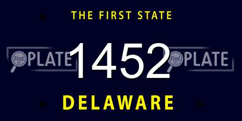 1452 Delaware License Plate