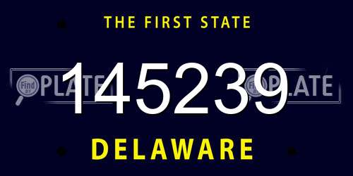 145239 Delaware License Plate