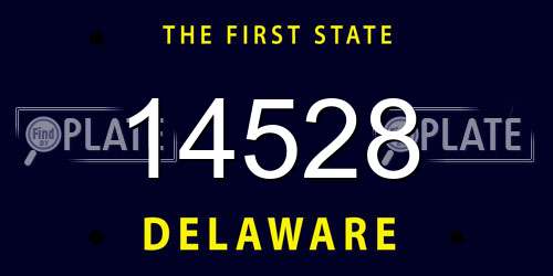 14528 Delaware License Plate