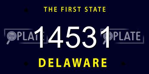 14531 Delaware License Plate