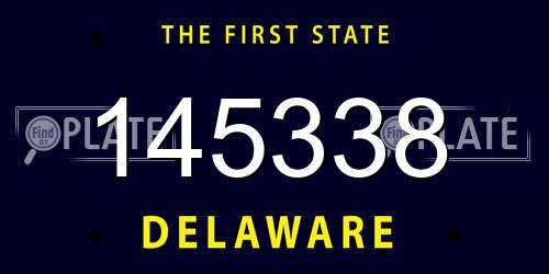 145338 Delaware License Plate