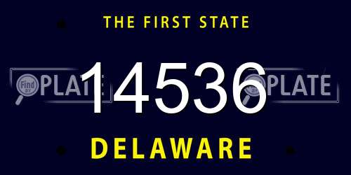 14536 Delaware License Plate