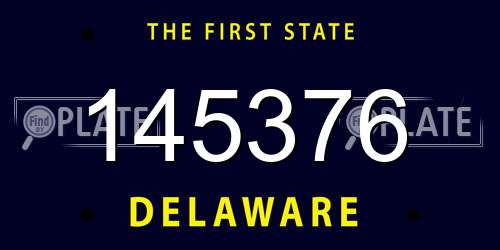 145376 Delaware License Plate