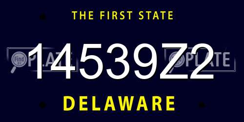 14539Z2 Delaware License Plate