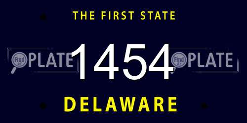 1454 Delaware License Plate