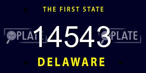 14543 Delaware License Plate