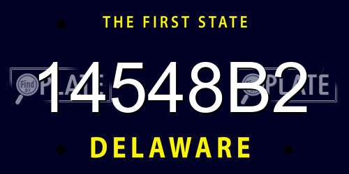 14548B2 Delaware License Plate