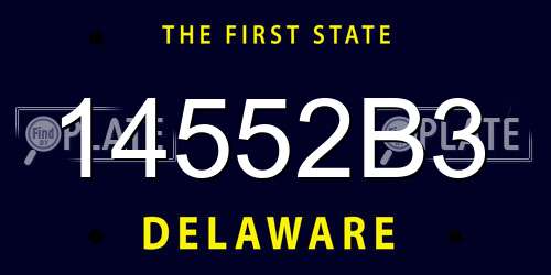 14552B3 Delaware License Plate