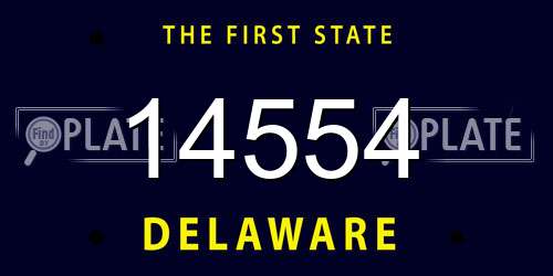 14554 Delaware License Plate