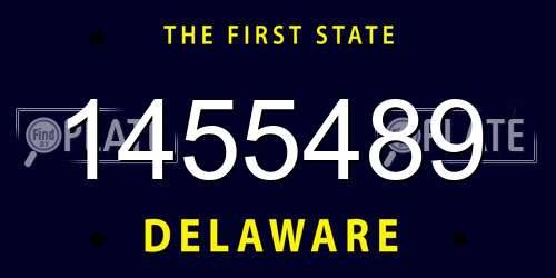 1455489 Delaware License Plate