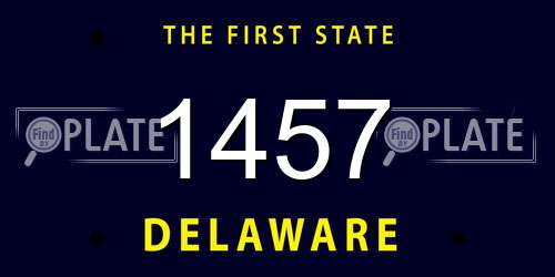 1457 Delaware License Plate