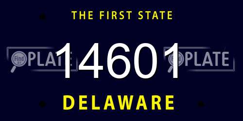 14601 Delaware License Plate