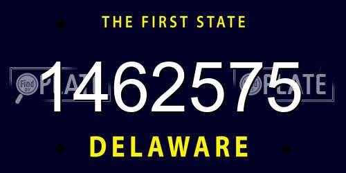 1462575 Delaware License Plate