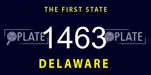 1463 Delaware License Plate