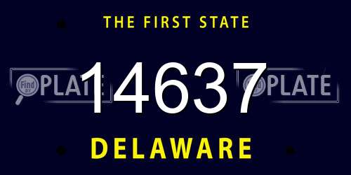 14637 Delaware License Plate