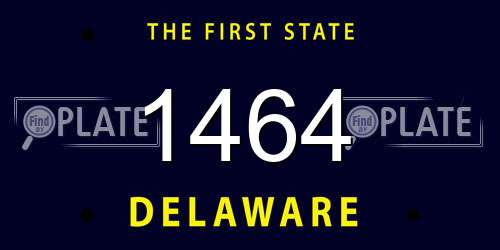 1464 Delaware License Plate