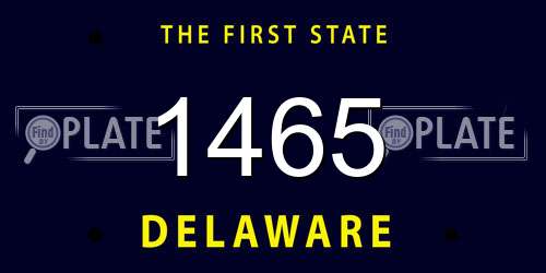 1465 Delaware License Plate