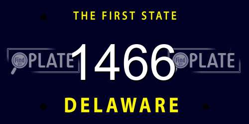 1466 Delaware License Plate