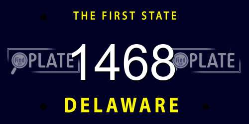 1468 Delaware License Plate