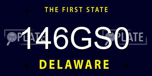 146GS0 Delaware License Plate