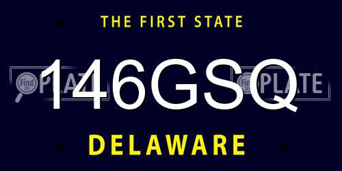 146GSQ Delaware License Plate