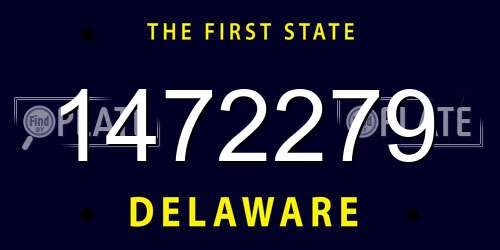 1472279 Delaware License Plate