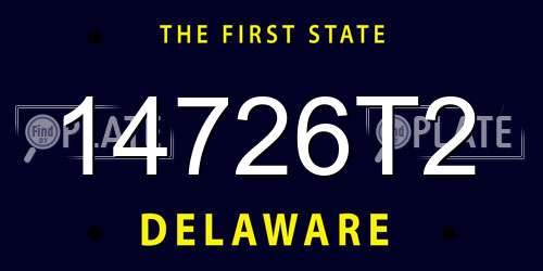 14726T2 Delaware License Plate