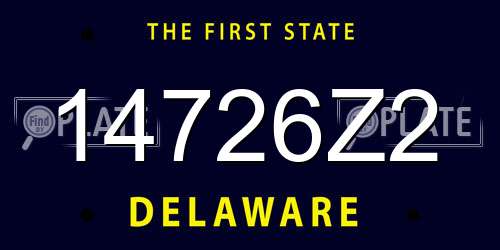 14726Z2 Delaware License Plate