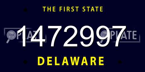 1472997 Delaware License Plate