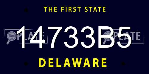 14733B5 Delaware License Plate